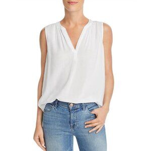 Velvet By Graham & Spencer Peachy Sleeveless Top V-Neck White Womens Blouse Med